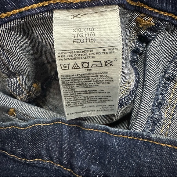 Old Navy Skinny Pull-On Jeans Dark Wash Girls Size 16 XXL - Picture 8 of 9